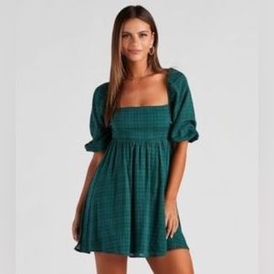 Hunter green baby doll dress